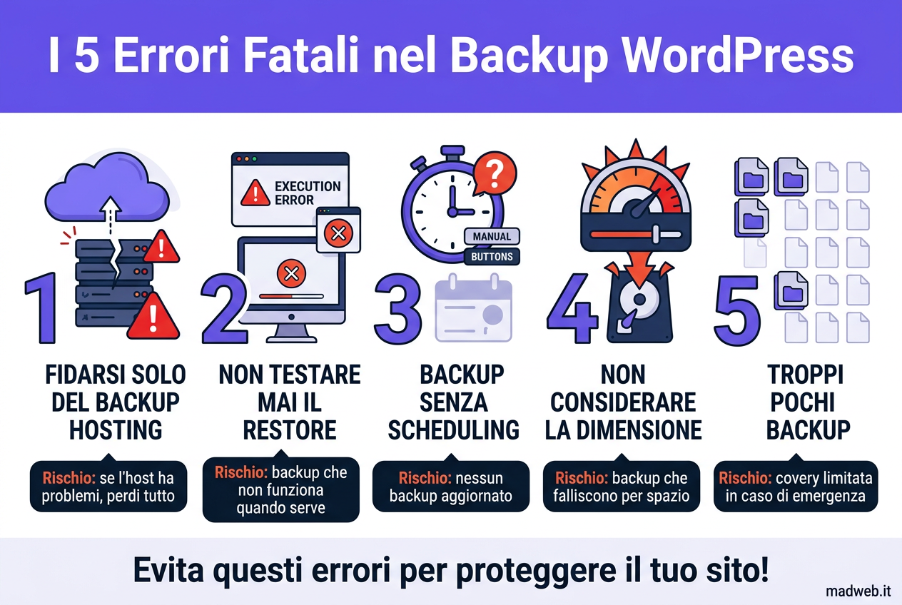 Errori fatali backup WordPress