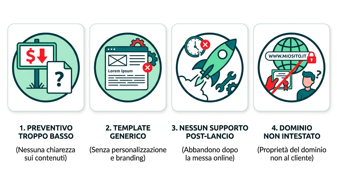 Errori comuni creazione siti web - Guida 2026 su quanto costa un sito web