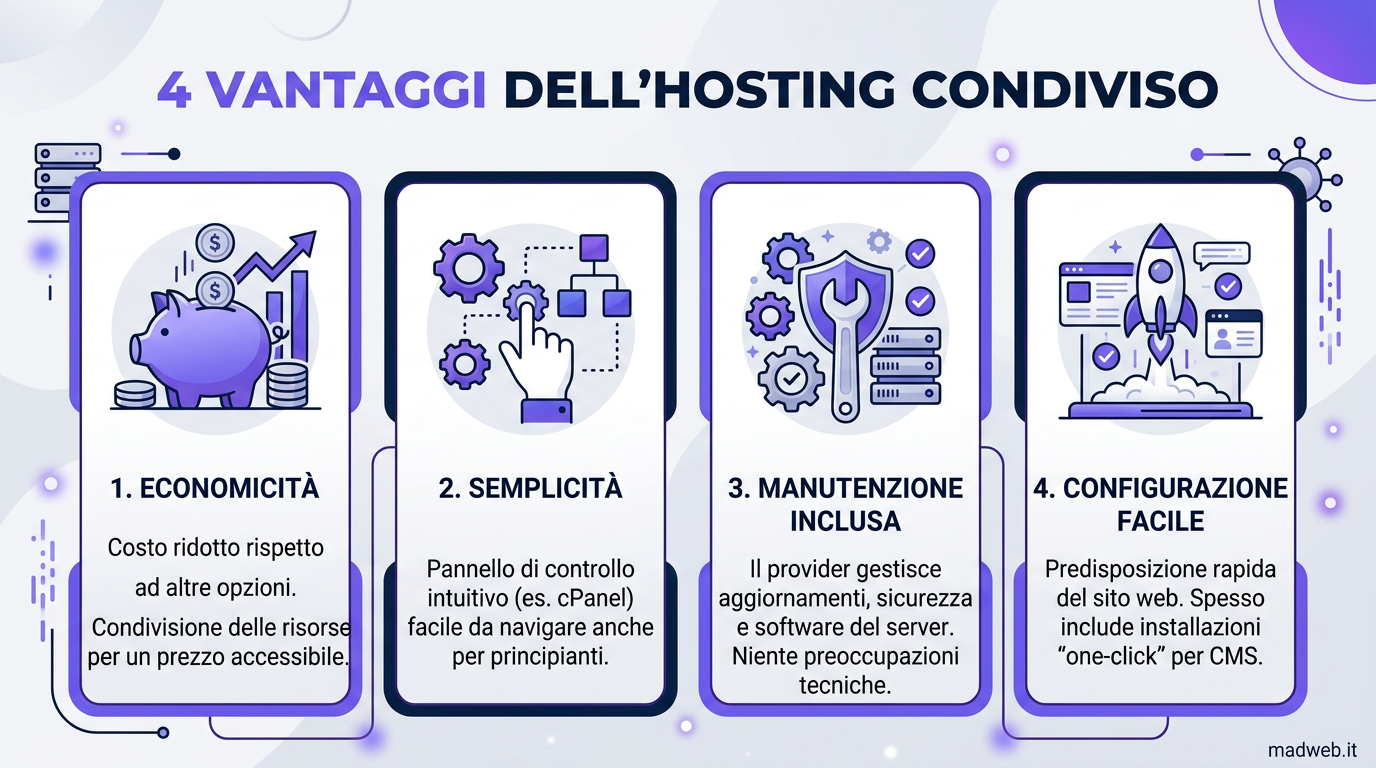 4 Vantaggi dell'Hosting Condiviso