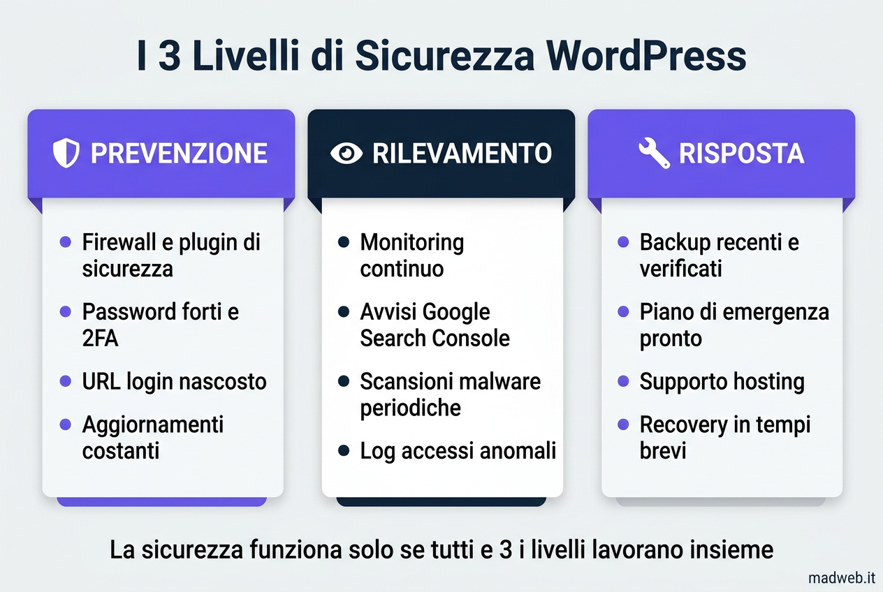 I 3 Livelli di Sicurezza WordPress