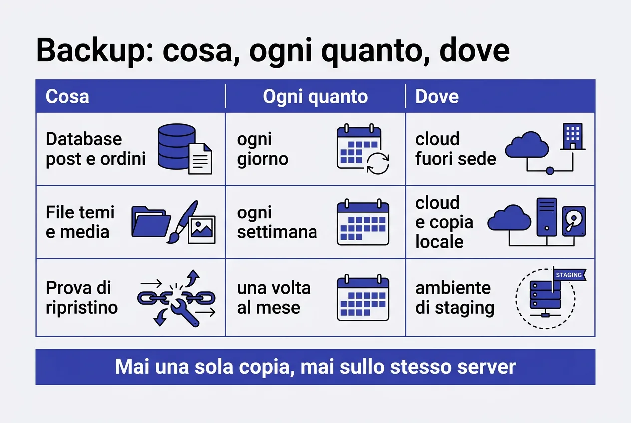 Regola 3-2-1 del backup WordPress: 3 copie, 2 supporti, 1 fuori sede