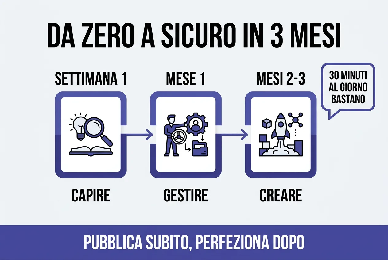 Infografica: il percorso del principiante, capire, gestire, creare