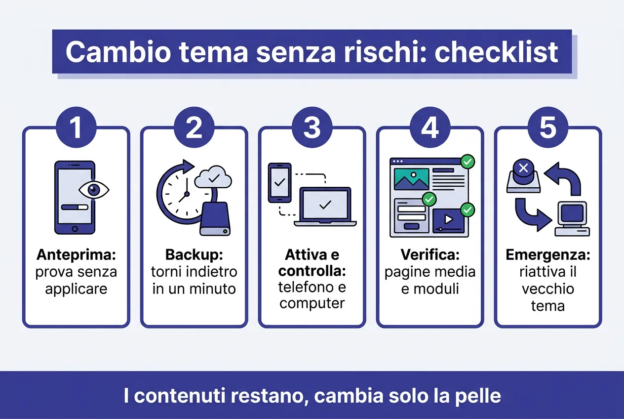 Dopo il cambio tema: la lista di controllo in 5 passi